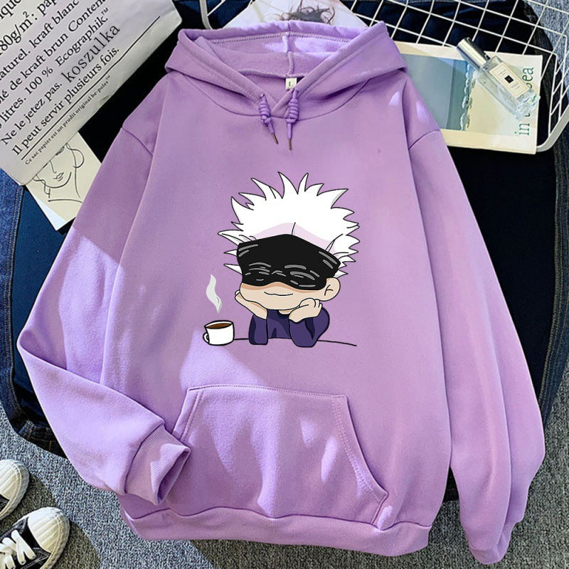 Cute Gojo Anime Printed Unisex Loose Hoodie