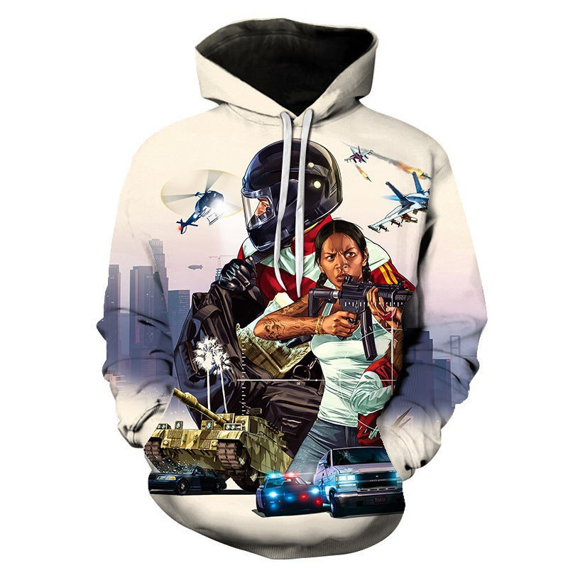 Men's Game Digital Print Pullover Hoodie