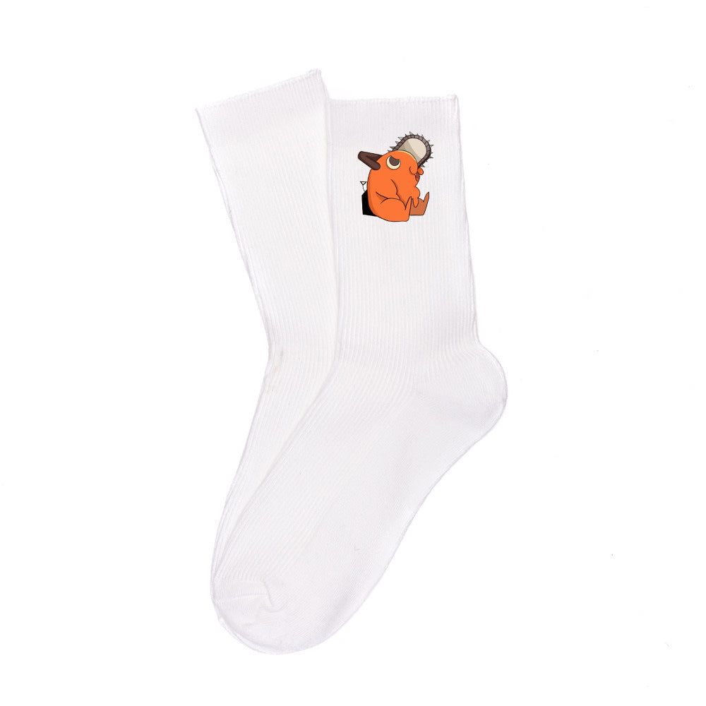 Pochita Breathable Printed Cotton Socks