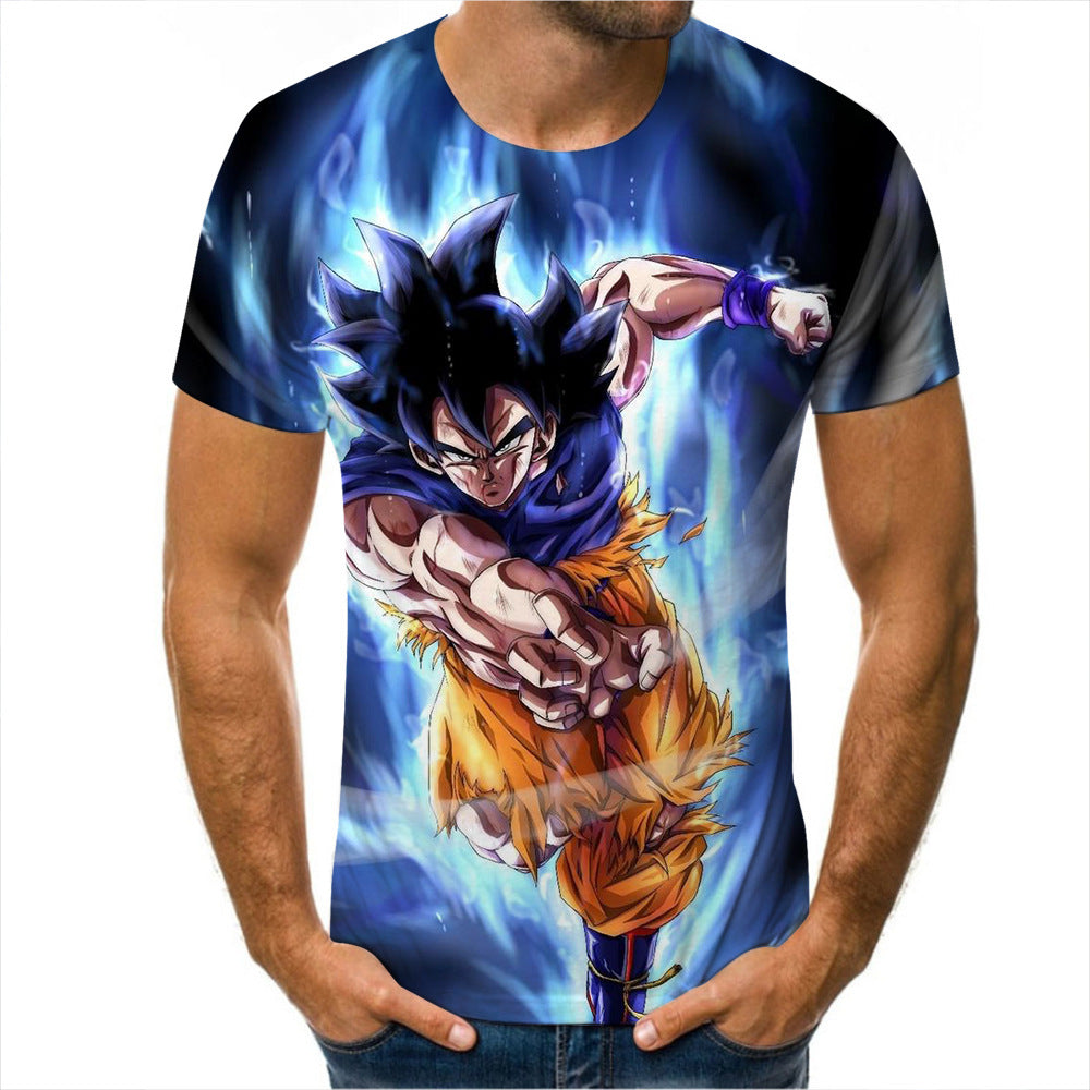 Unisex Anime Digital Print Short-sleeved T-shirt