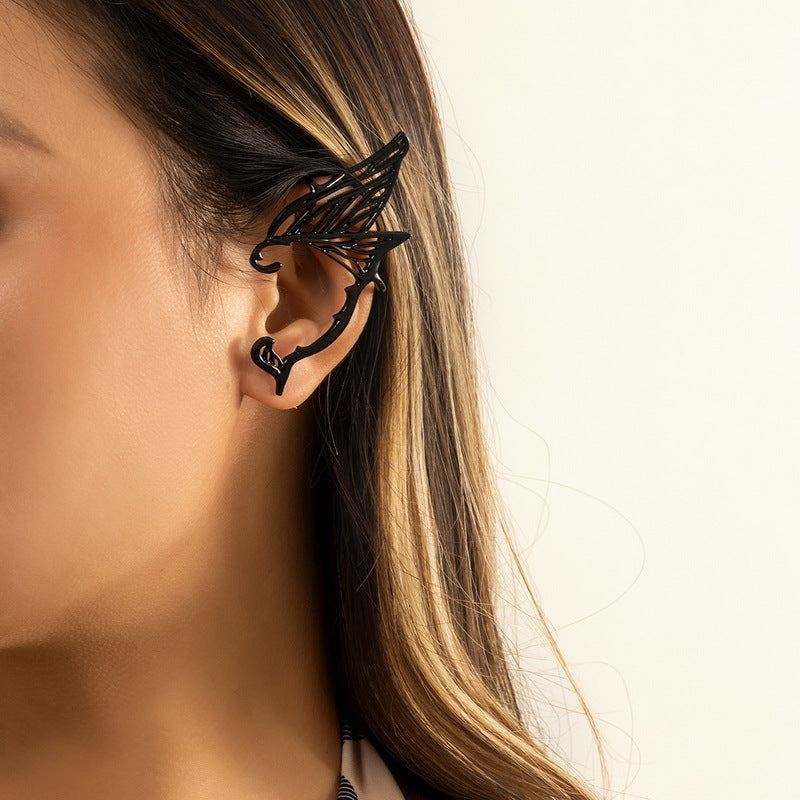 Dragon Black, Gold & Silver Ear Cuffs Without Perforation