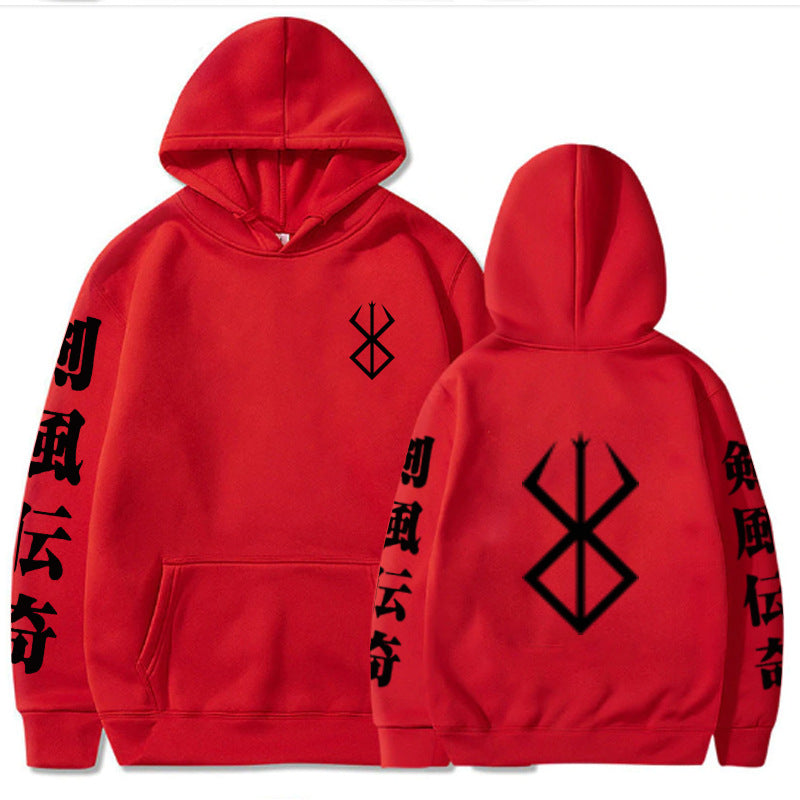 Men's Anime Logo Printed Loose Hoodie