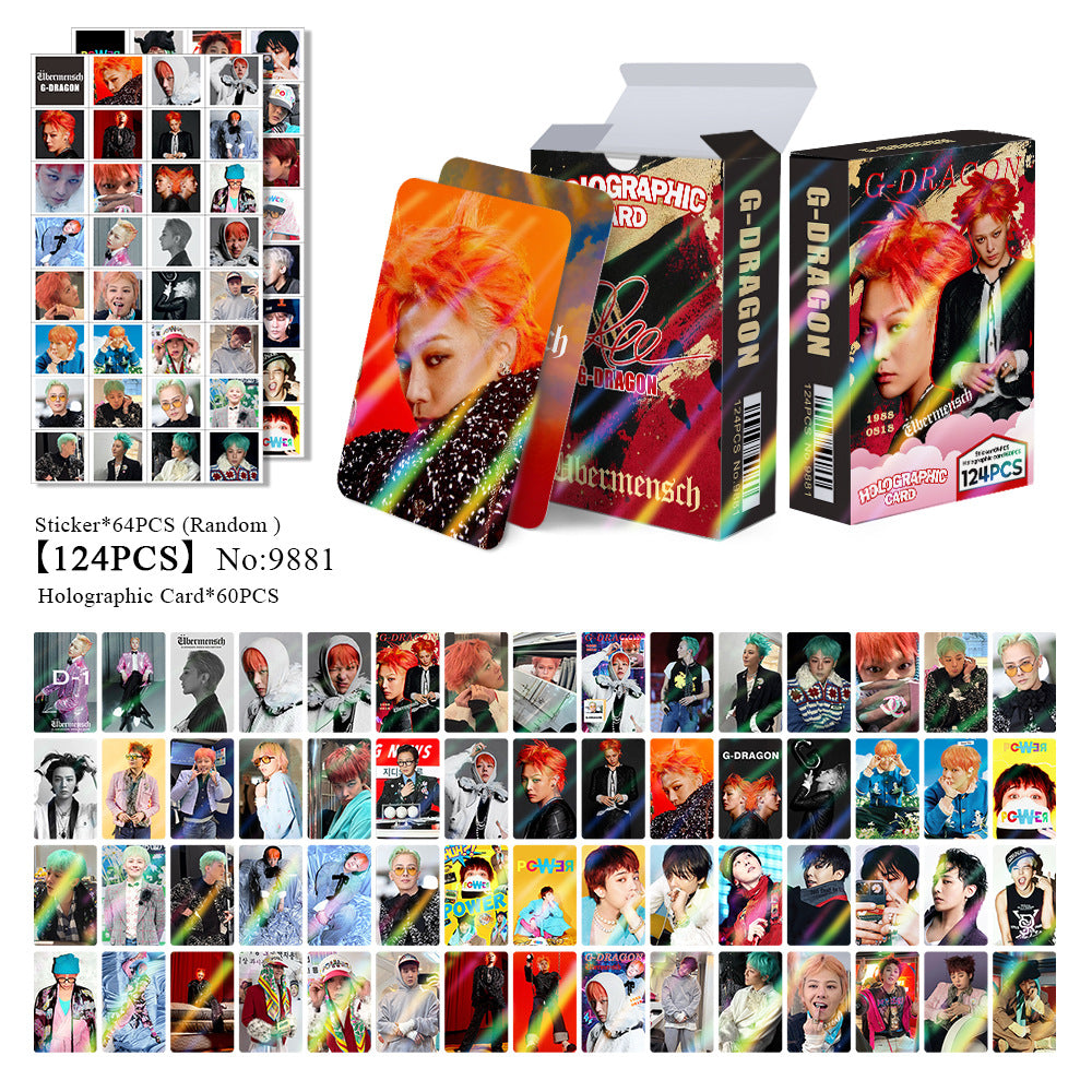 124PCS GD Holographic Photo Card Sticker