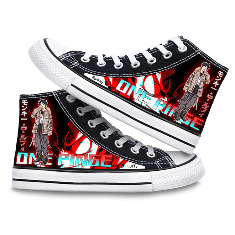 Unisex Luffy Printed Canvas Shoes