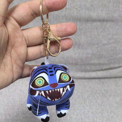 Derpy Tiger Plush Keychain Pendant