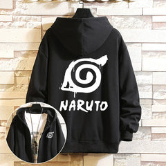 Men's Anime Zip Up Loose Hooded Jacket