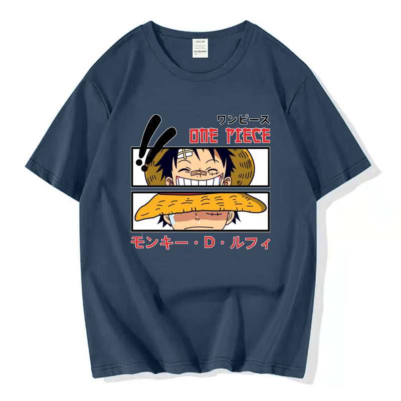 Unisex Casual Luffy Pattern Short Sleeve T-Shirt