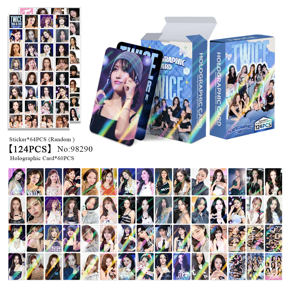 124PCS TWICE THIS IS FOR Holographic Photocard Sticker