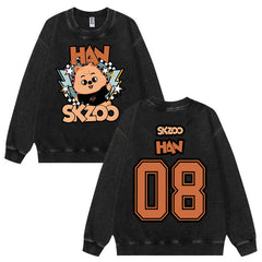 Vintage SKZ Number Crew Neck Wash Sweatshirt