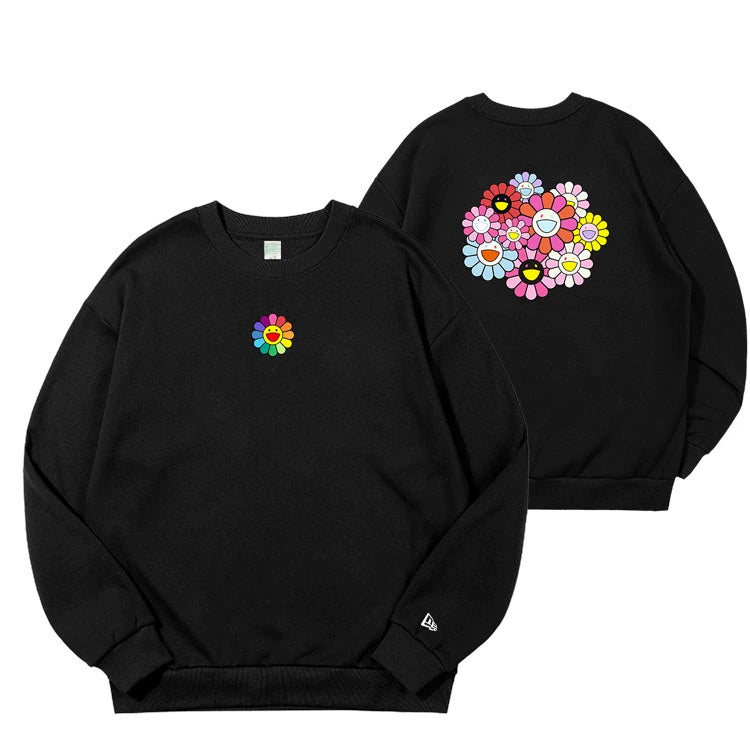 Sunflower Printed Round Neck Pullover Sweatshirt