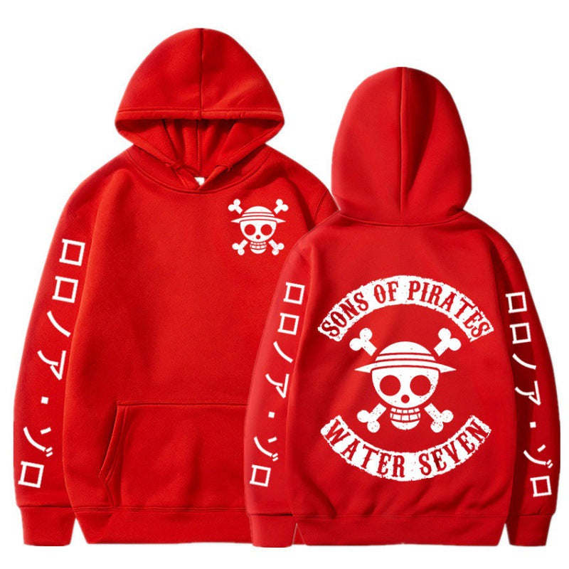 Unisex Sons of Pirates Print Loose Hoodie