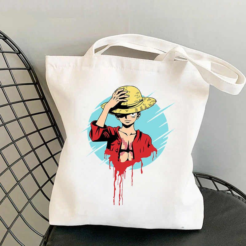 Wanted Luffy Printed Canvas Shoulder Bag