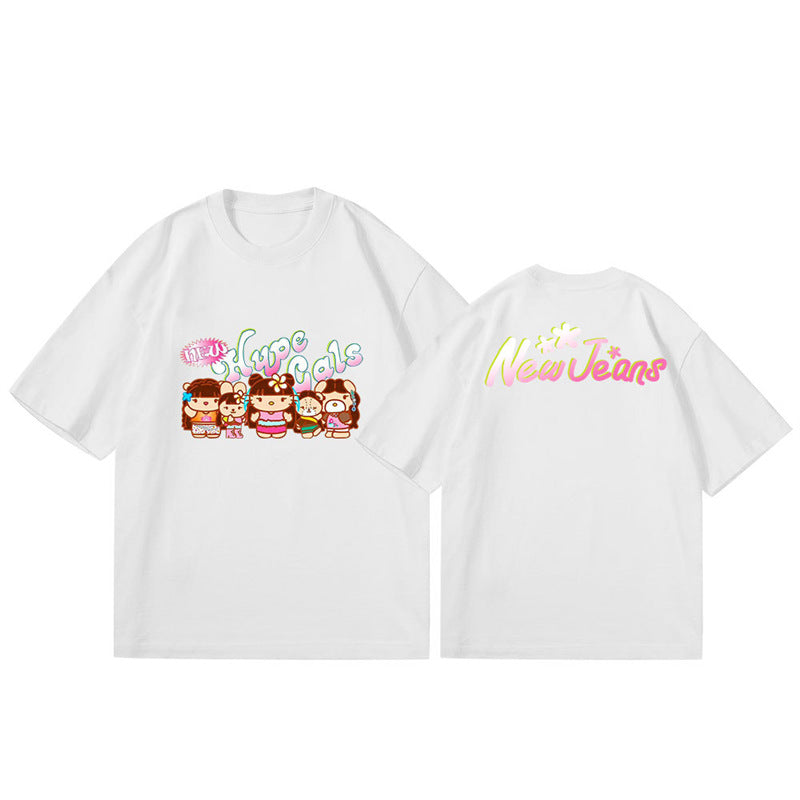 Women's NJZ Cartoon Print T-shirt Top