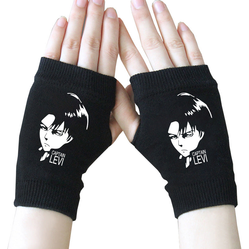 Trendy Anime Half Finger Gloves