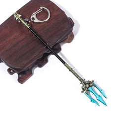 Game Poseidon Trident Keychain Pendant