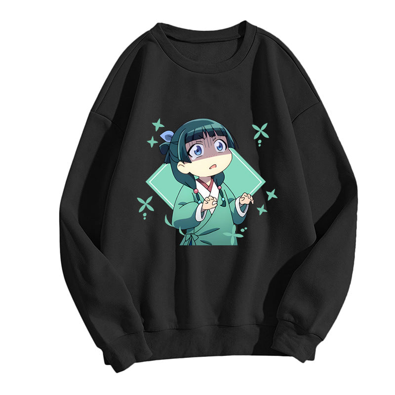 Girl's Anime Print Casual Crew Neck Sweatshirt