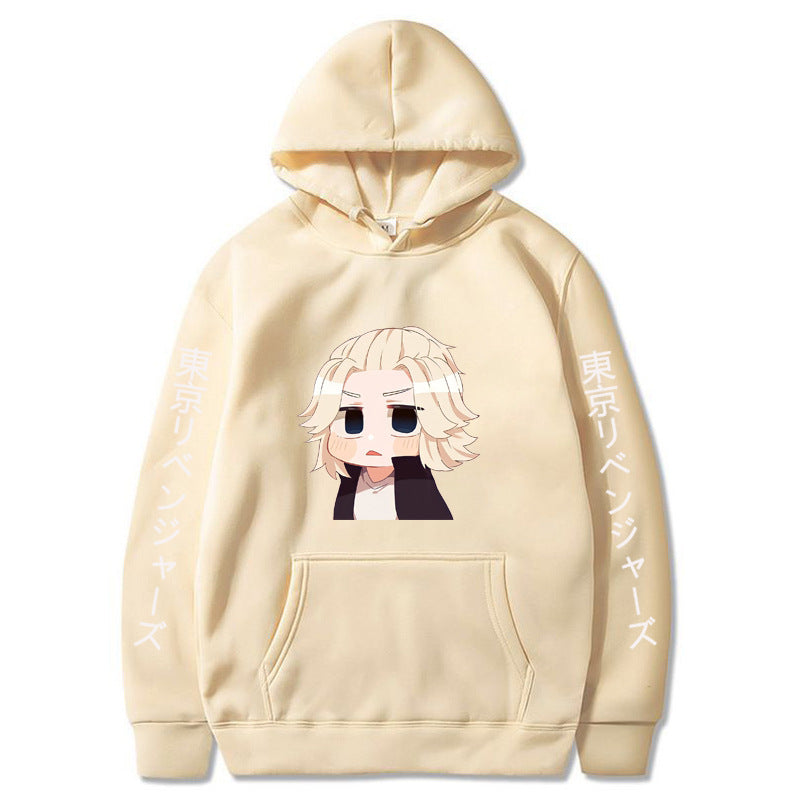 Unisex Cartoon Anime Pattern Pullover Loose Hoodie