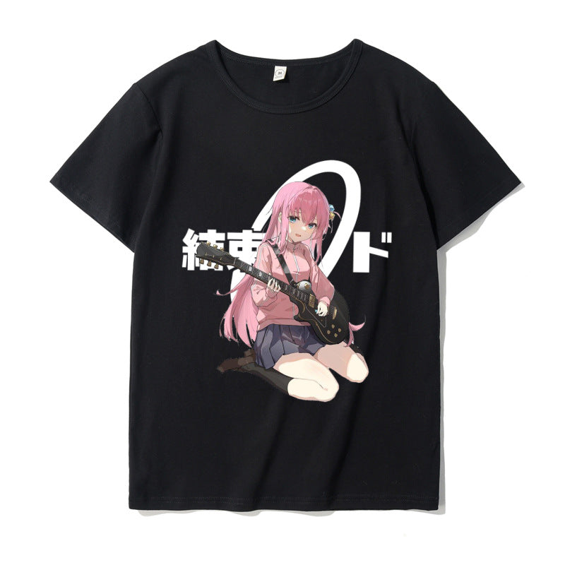 Anime Bocchi Printed Short Sleeve T-shirt
