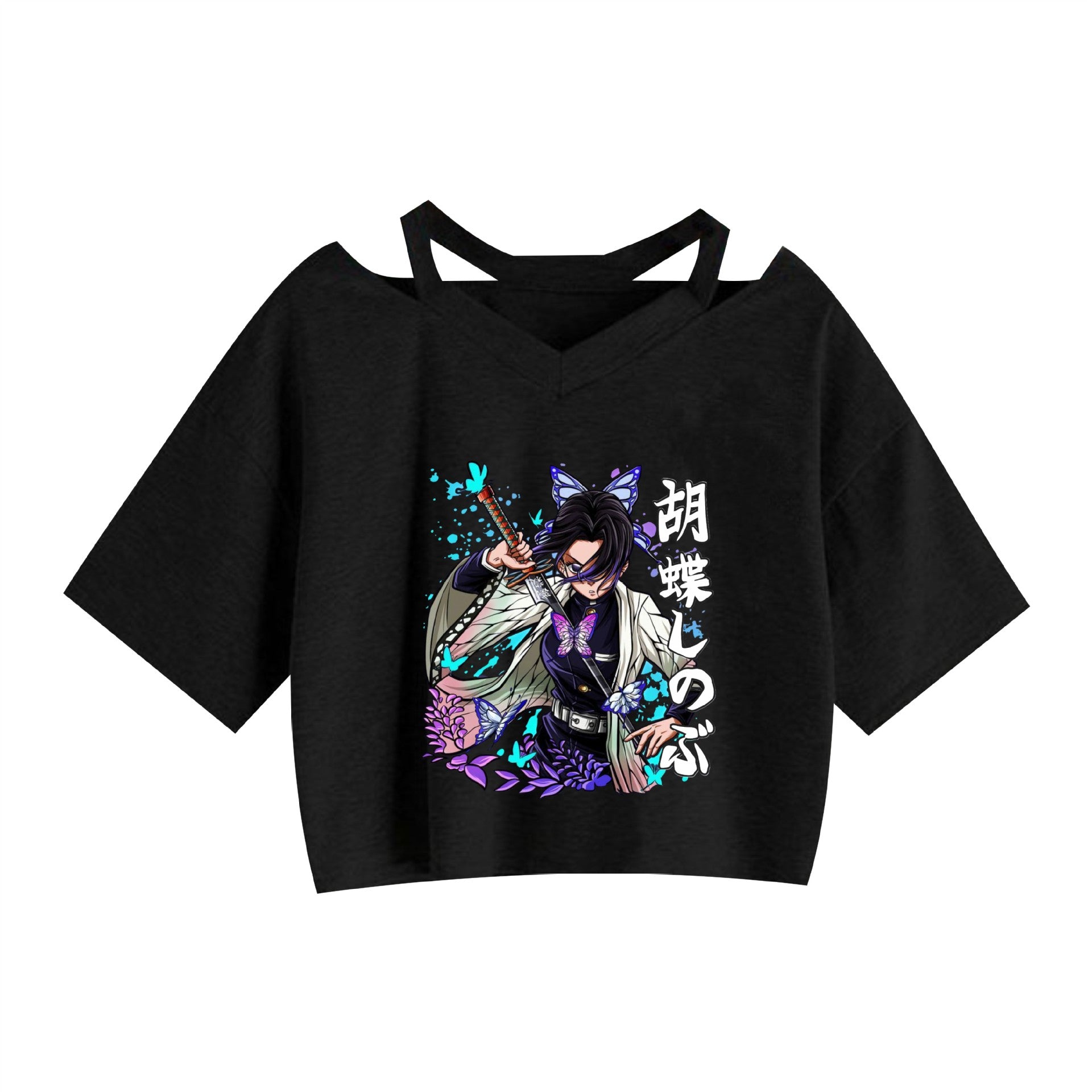 Women's Anime Printed Short Sleeve Cropped Top