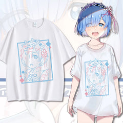 Rem Anime Loose Cotton Short Sleeve T-shirt