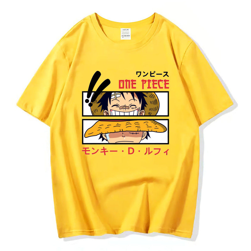 Unisex Casual Luffy Pattern Short Sleeve T-Shirt