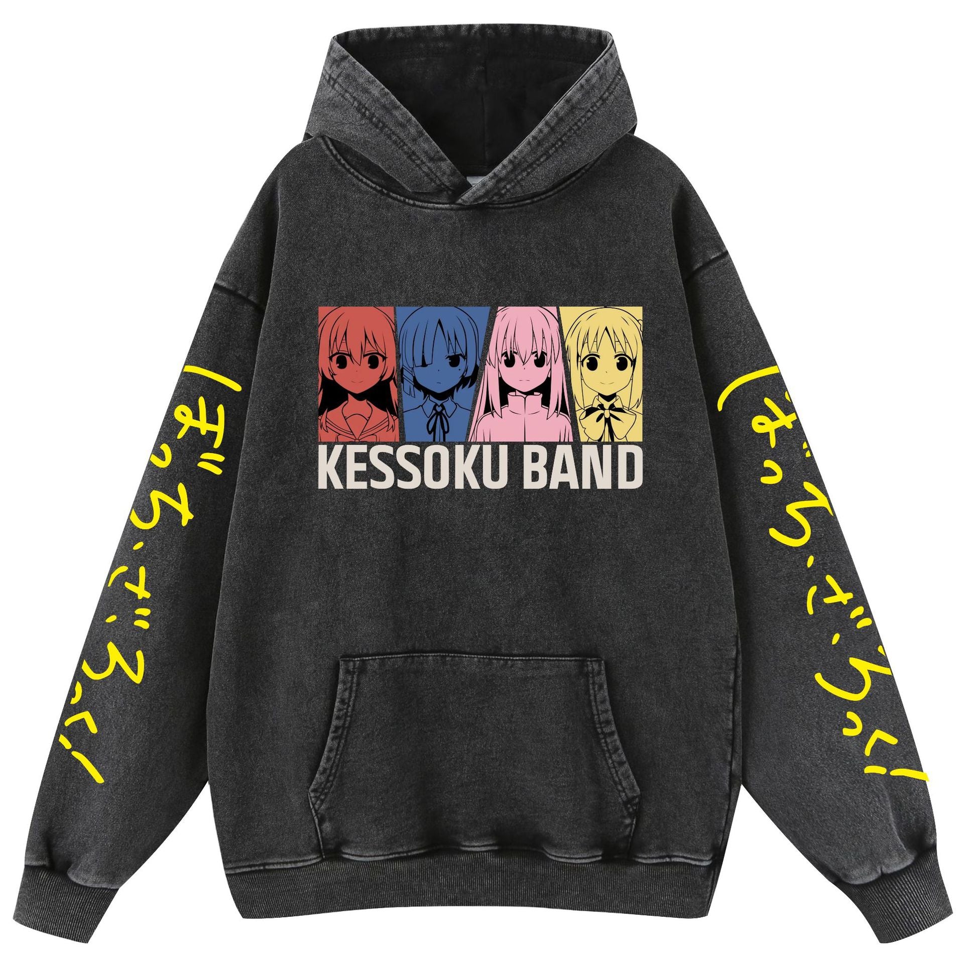 Retro Anime Pattern Washed Cotton Hoodie