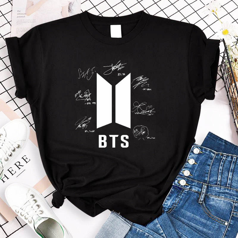 Women's BTS Printed Short Sleeve T-Shirt