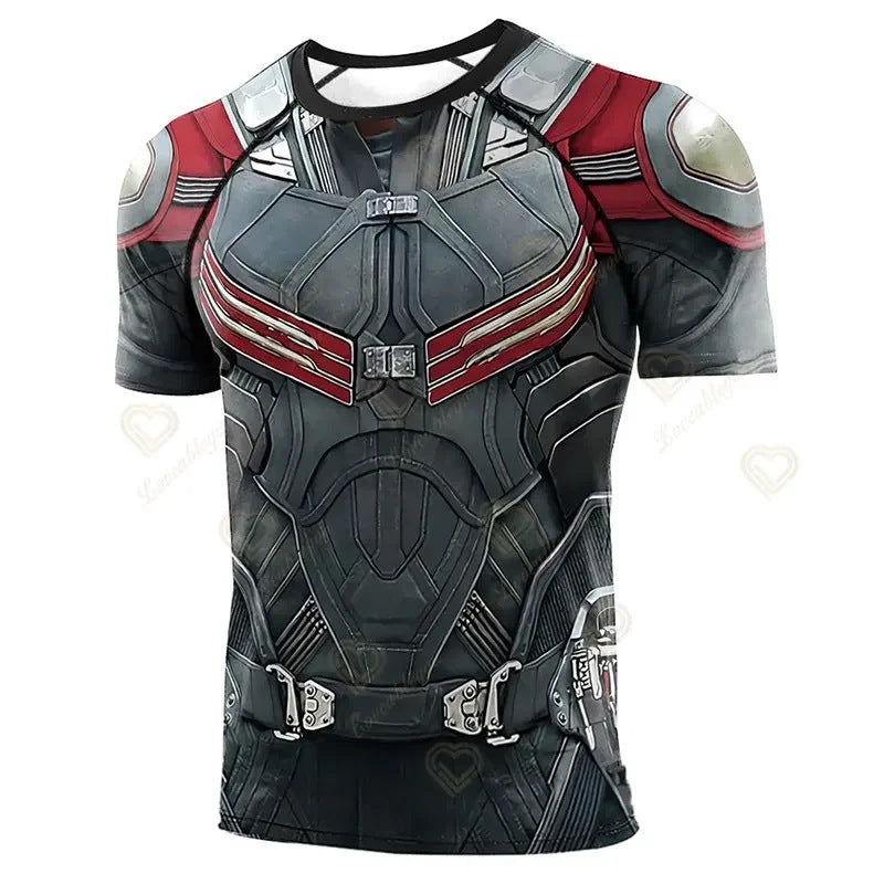 Superhero Cosplay Digital Print Short Sleeve Shirt
