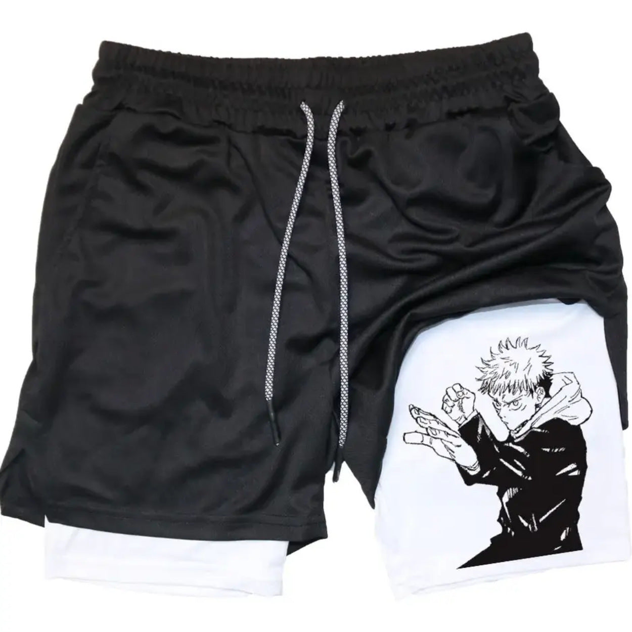 Men's Anime Print Summer Fitness Shorts