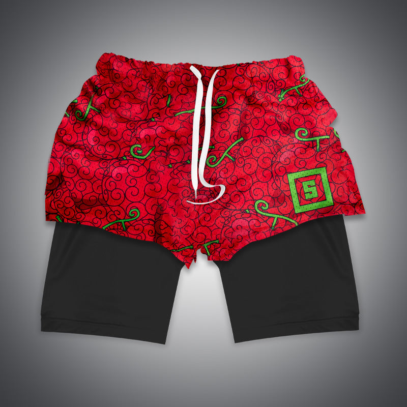 Trendy Men's Anime Digital Print Beach Shorts