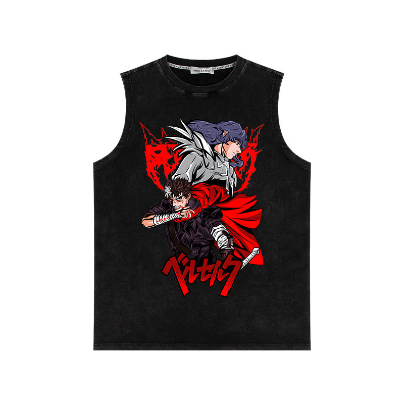 Retro Men's Anime Loose Sleeveless Vest