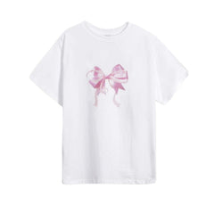 Cute Kpop Bowknot Short Sleeve Tee