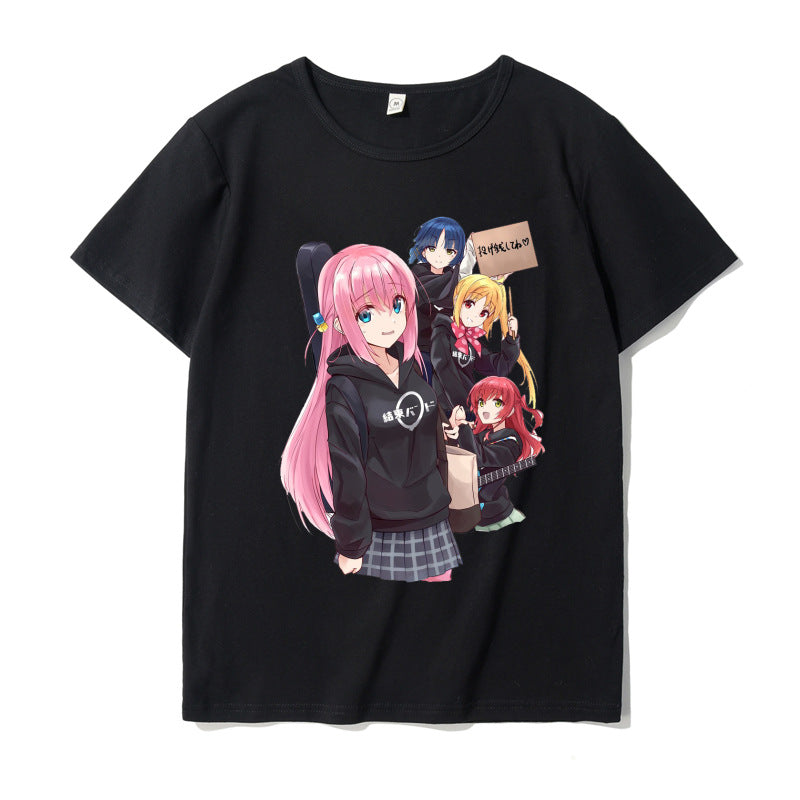 Anime Bocchi Printed Short Sleeve T-shirt