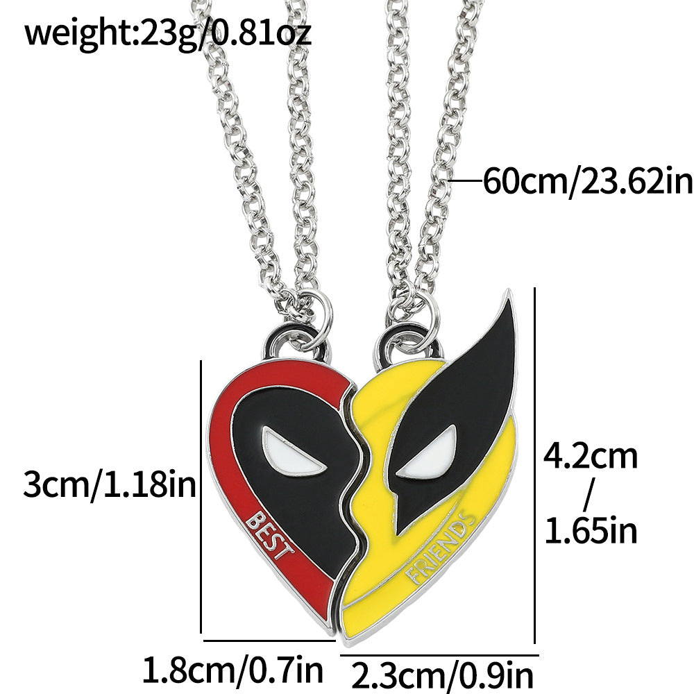 Deadpool and Wolverine Necklace Keychain