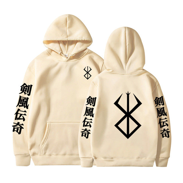 Men's Anime Logo Printed Loose Hoodie