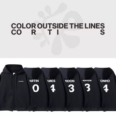 Color Outside the Lines Zip-up Black Hoodie