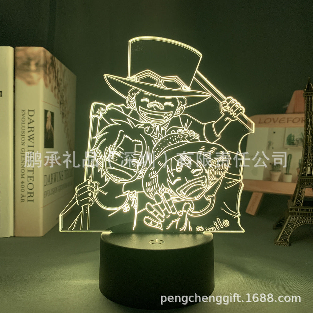 Colorful Luffy 3D Night Light
