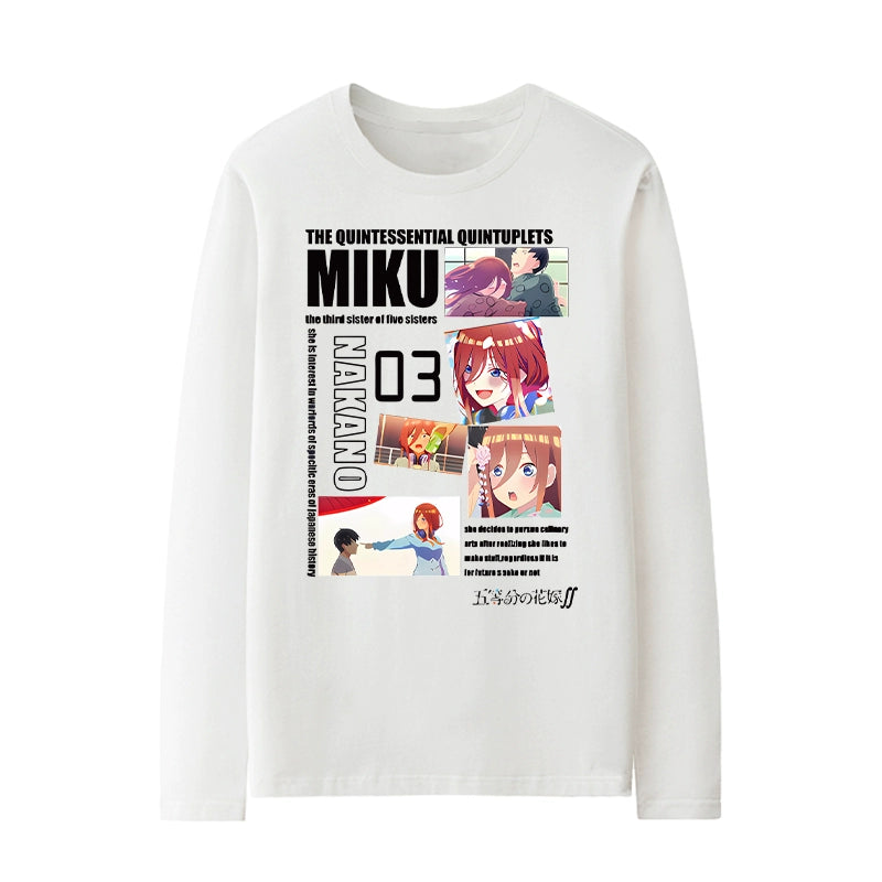 Men's Anime Long-sleeved Cotton T-shirt