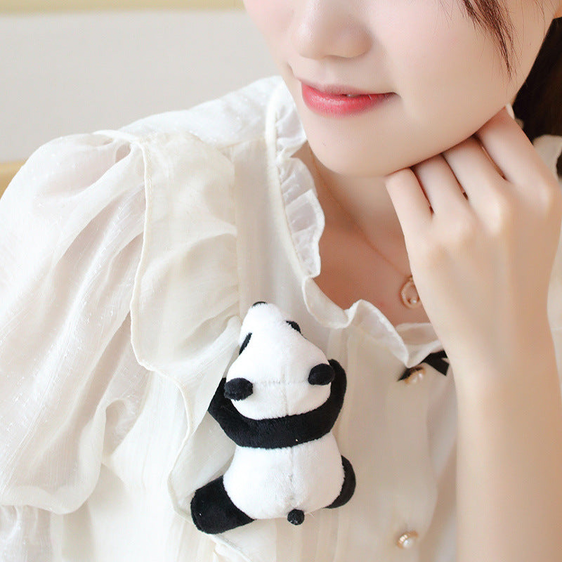 Cute Panda Doll Snap Wrist Brooch Pendant