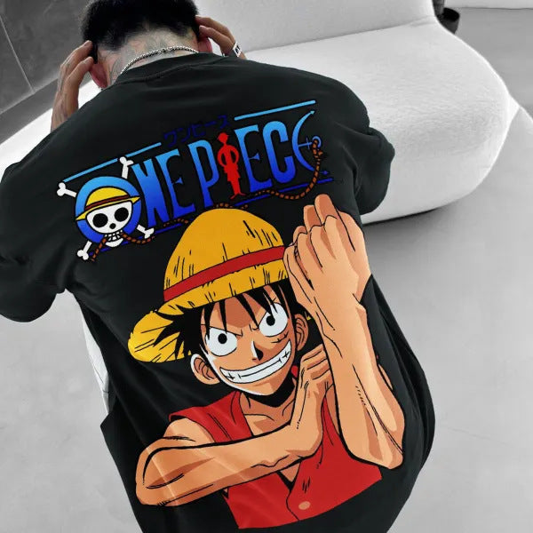 Trendy Unisex Luffy Cotton Loose T-Shirt