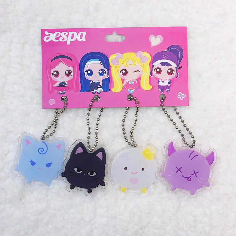 AE Cartoon Acrylic Pendant 4PCS