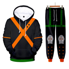 Unisex Anime 3d Print Cosplay Hoodie Pants Two-piece Set