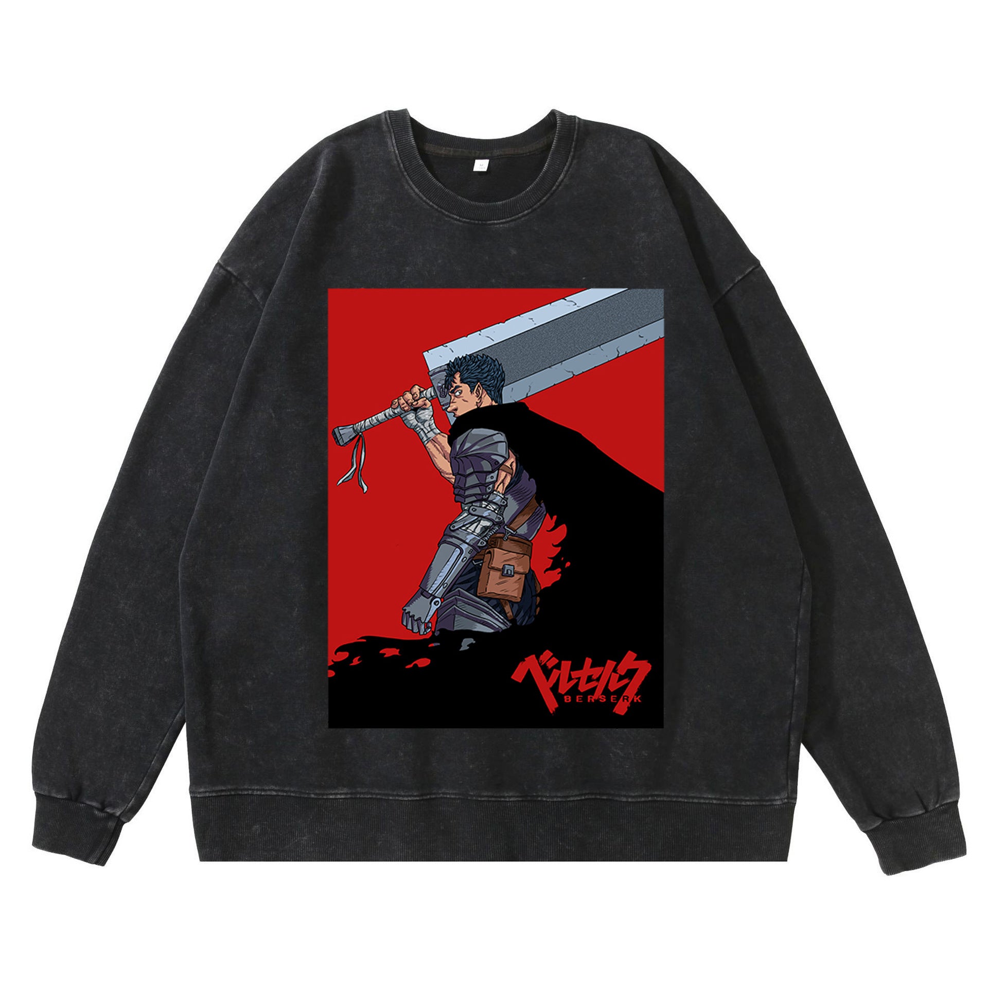 Vintage Anime Washed Crew Neck Sweatshirt