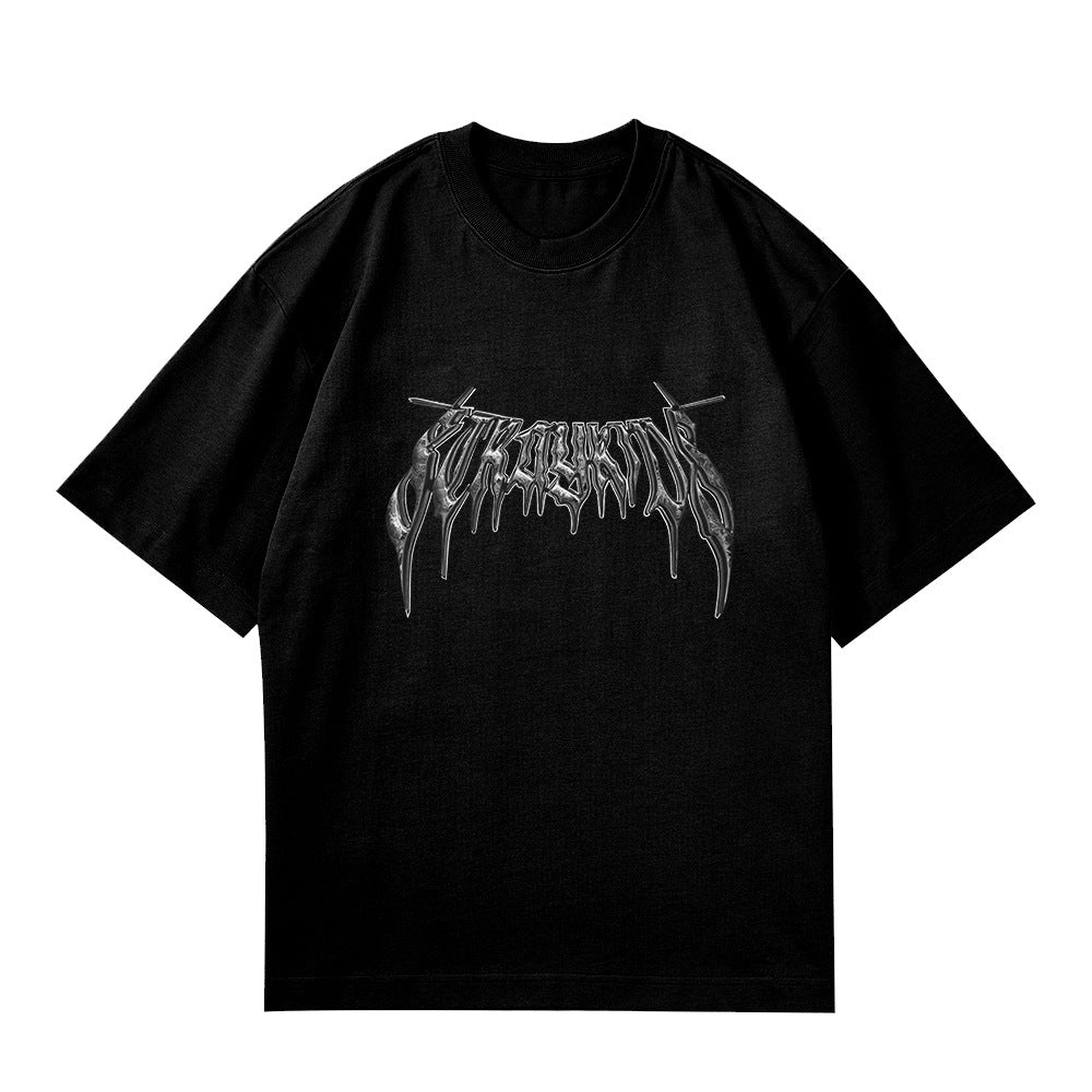 Kpop Poster Logo Printed Short Sleeve Top