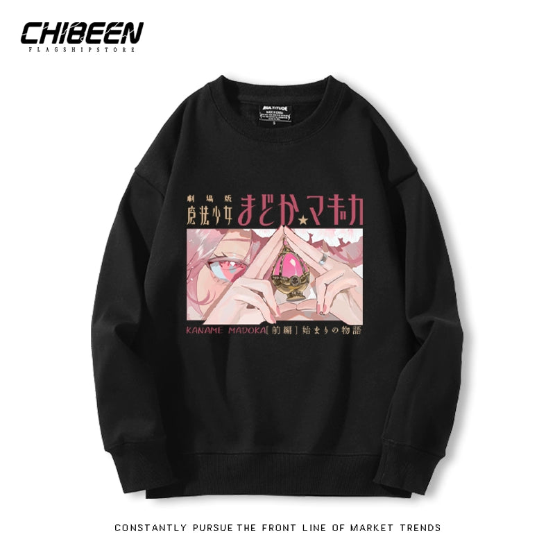 Trendy Anime Crew Neck Sweatshirt