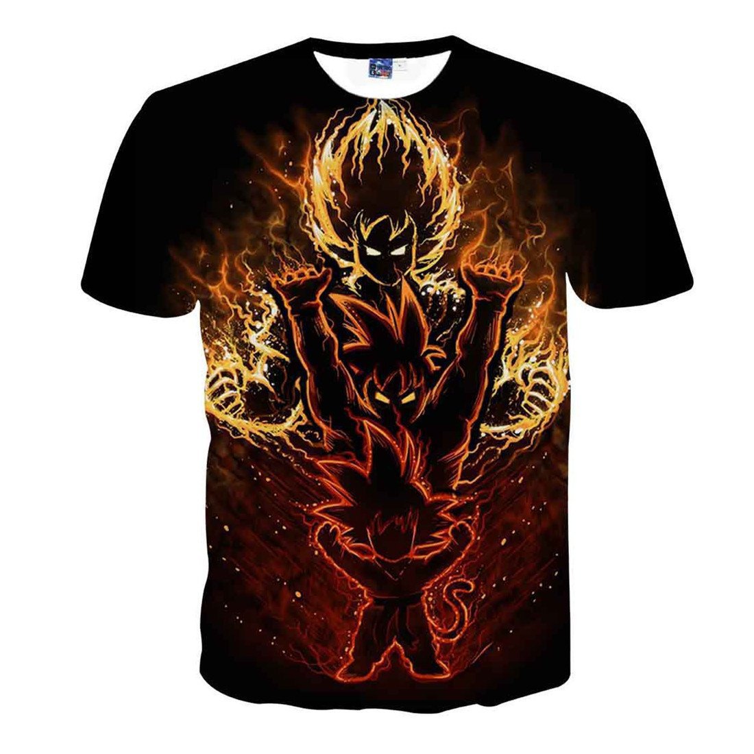 Unisex Anime Digital Print Round Neck T-shirt