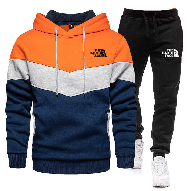 Trendy Men's Leisure Sports Hoodie with Pants Two-piece Set