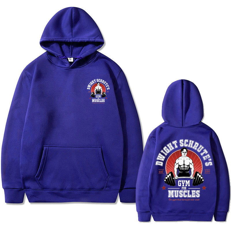 Dwight Schrute Gym for Muscles Print Hoodie