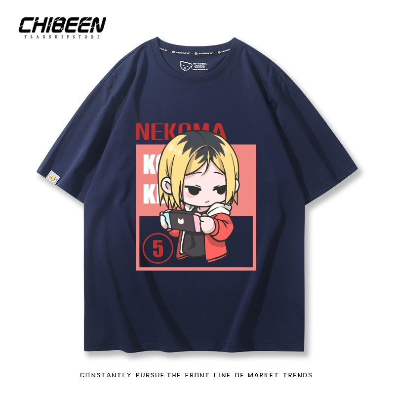 Hinata Anime Print Casual Cotton T-shirt