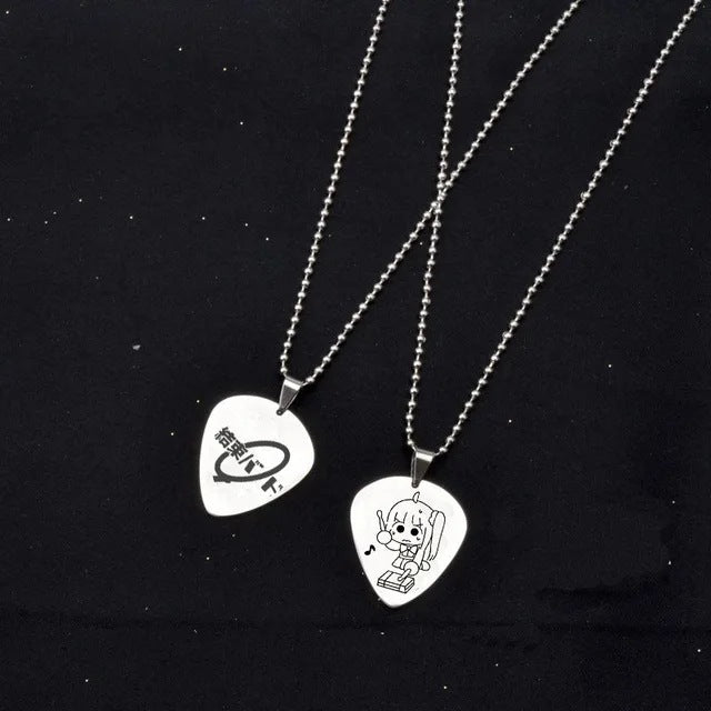 Double Sided Guitar Pick Pendant Necklace